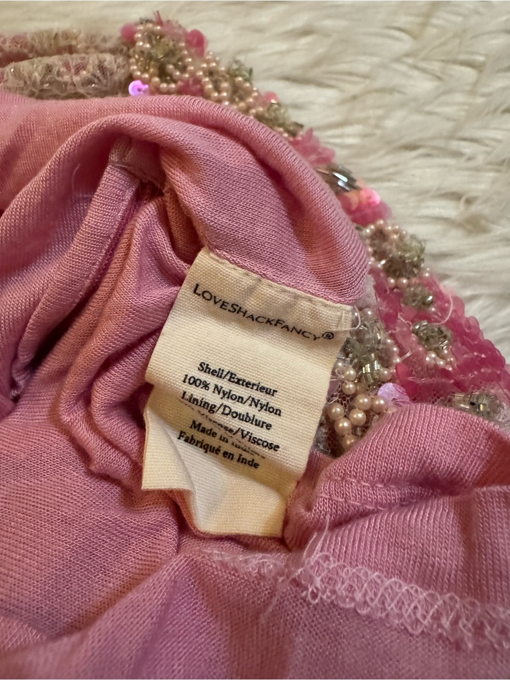 LoveShackFancy Meline Dress Raspberry Sparkle Size 2 - Picture 7 of 7